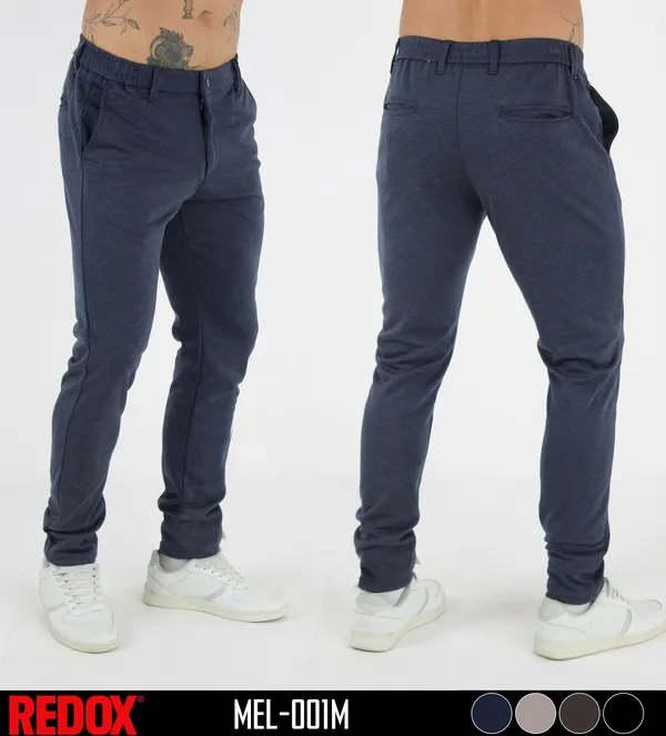 Redox Pantalon de Hombre Azul Texturado MEL-001M