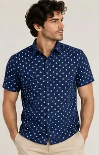 Silver Board Camisa de Hombre Estrellas Manga Corta PCP-0118ML