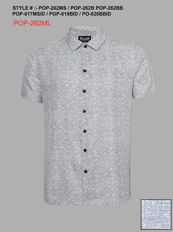 Silver Board Camisa de Hombre Gris Moteada POP-262ML