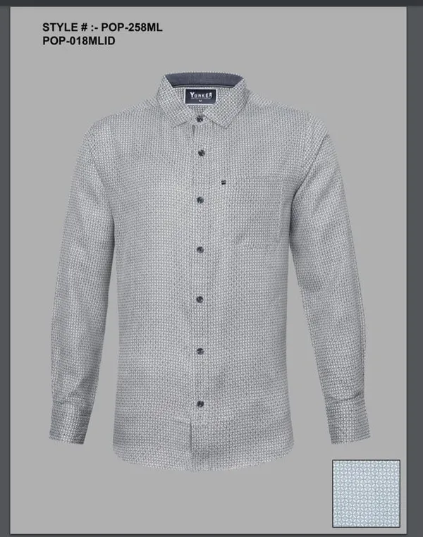 Silver Board Camisa de Hombre Gris Mini Cuadros POP-258ML
