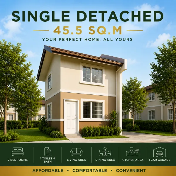 TARRAGONA PLACE SINGLE DETACHED WITH GARAGE 45.5 SQ.M HOME IN TANZA CAVITE – Image 1