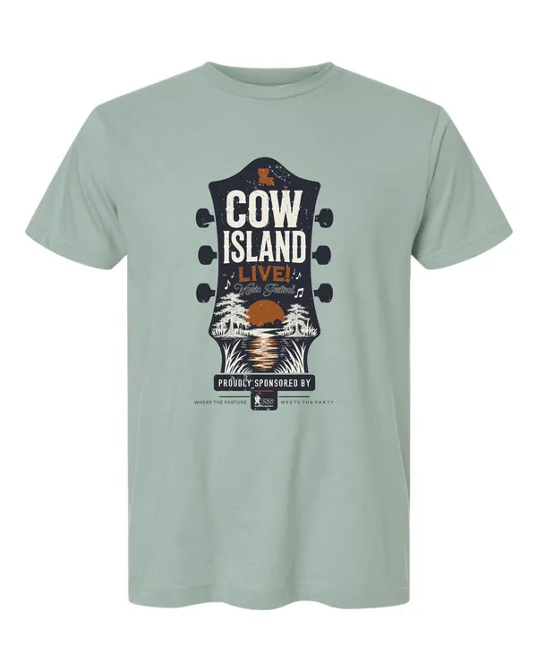 Cow Island LIVE! tee in sage