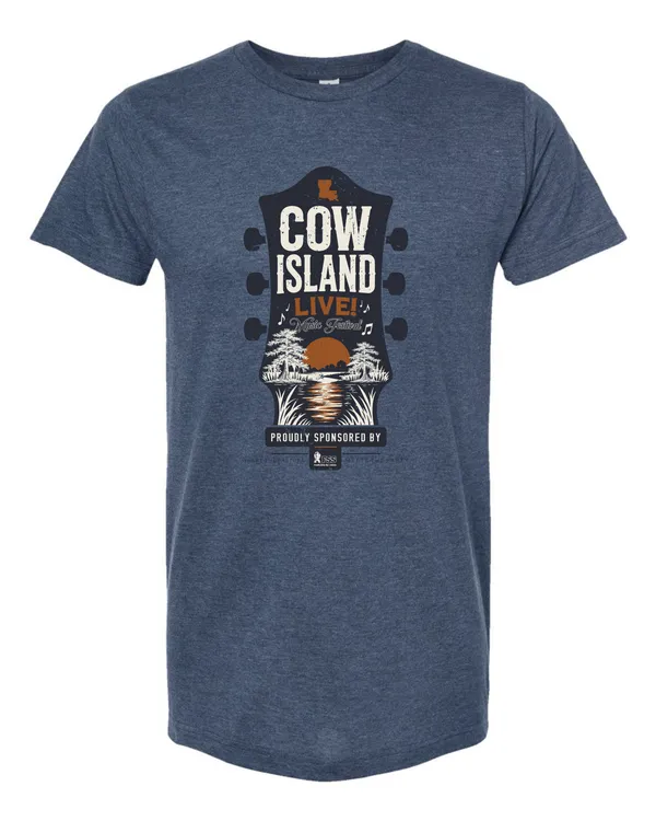 Cow Island LIVE! tee in navy heather