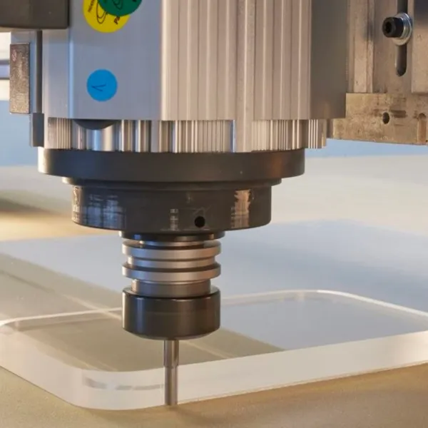 CNC router cutting acrylic