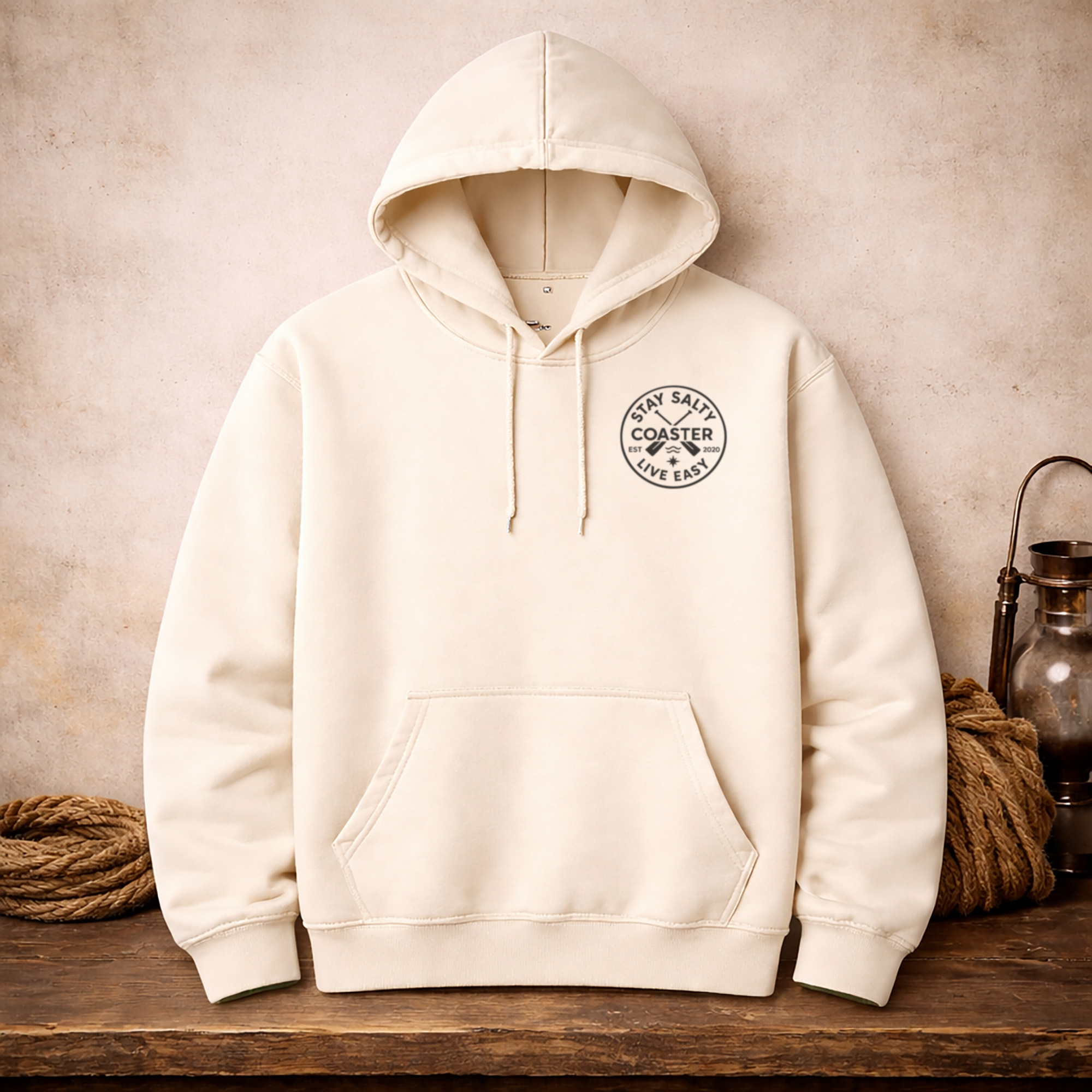 Coaster Stay Salty Hoodies – Cream, M