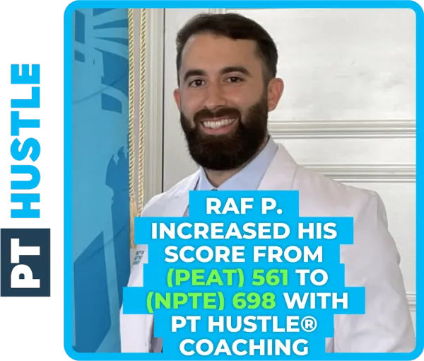 A PT Hustle Coaching student and their NPTE score improvement