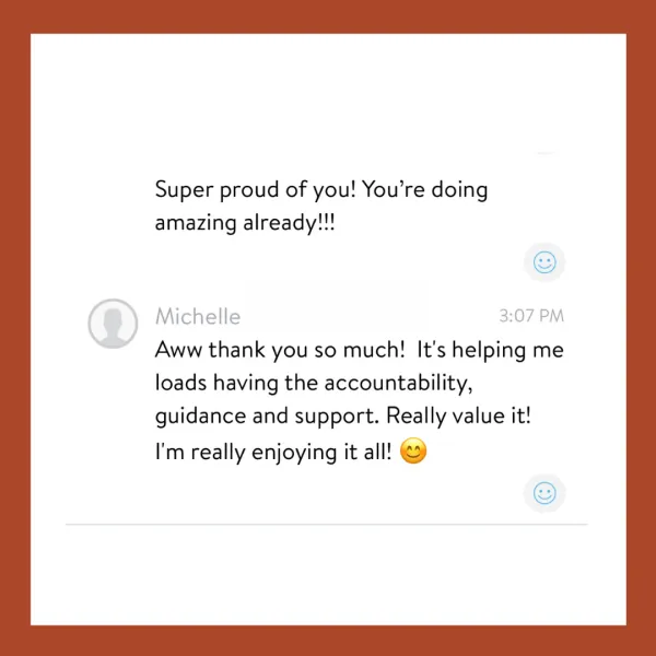 Message from client Michelle