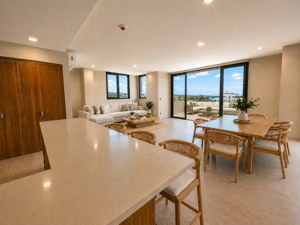 Sala y comedor del penthouse