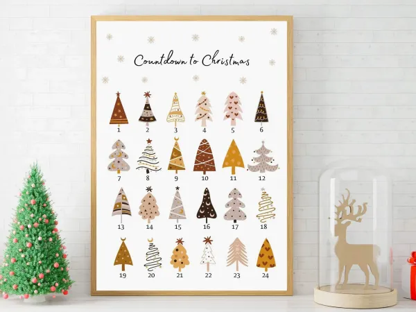 Countdown Weihnachtsposter, Digital Download – Bild 1