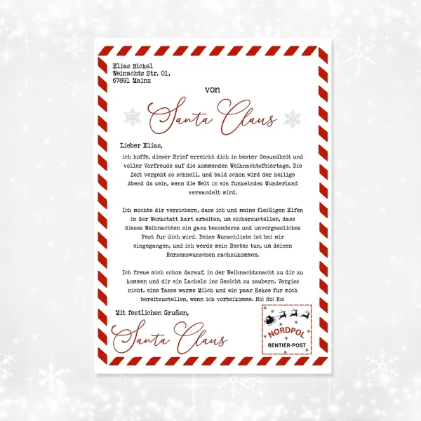 Brief vom Weihnachtsmann, Santa Brief Weihnachten, Frohe Weihnachten Geschenke, Instant Download – Bild 1
