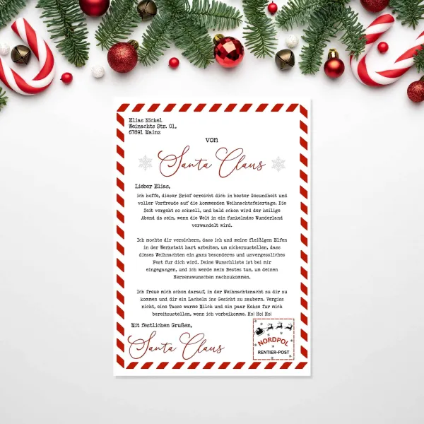Brief vom Weihnachtsmann, Santa Brief Weihnachten, Frohe Weihnachten Geschenke, Instant Download – Bild 3