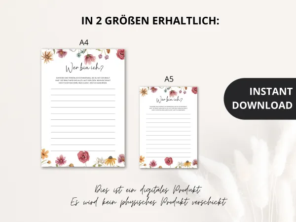 Wer Bin Ich JGA Spiel PDF, Wildblumen Druckbares JGA Spiel, Sofort-Download, Lustiges Spiel Junggesellenabschied – Bild 4