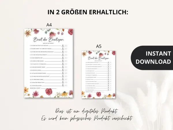 Braut oder Brautigam, JGA Spiel Vorlage – Bild 5
