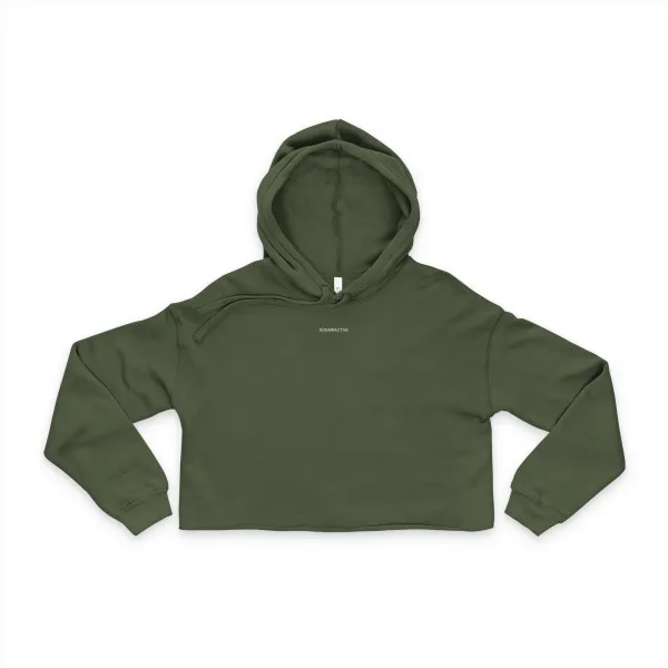 The Lounge Crop Hoodie - olive – Image 2