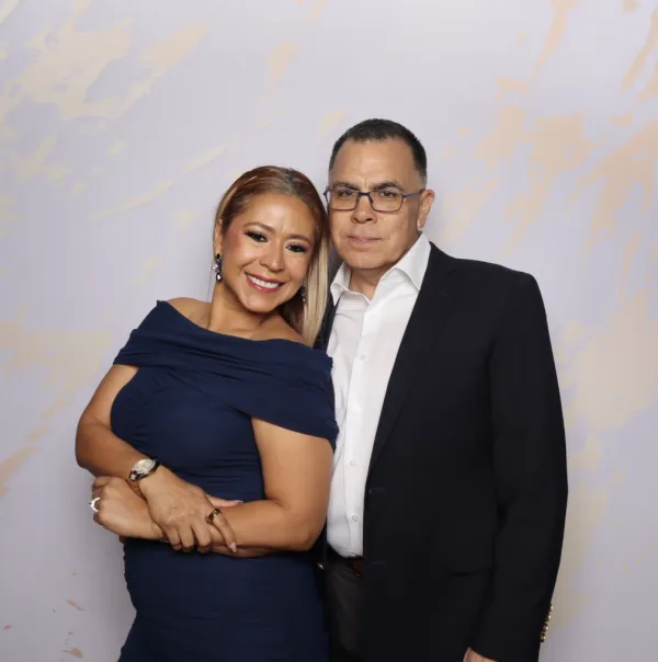 Elegant couple sharing a moment at a Photo-N-Go event