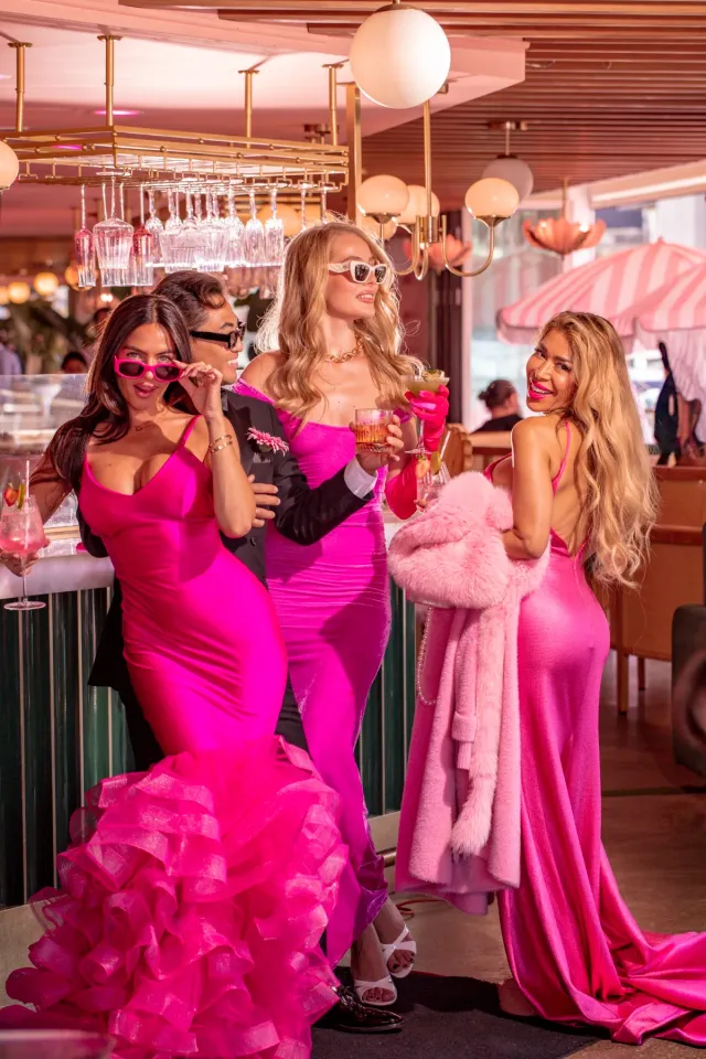 Pink bachelorette party at a Long Beach waterfront event venue
