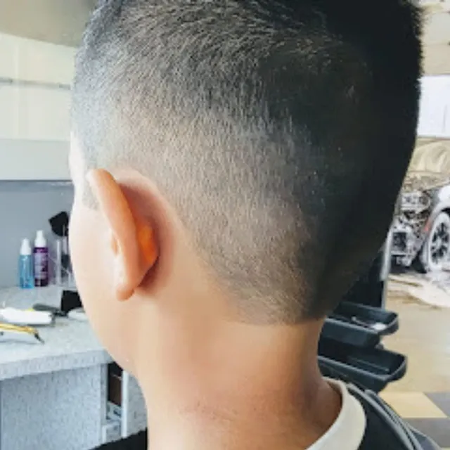 Kid's short fade haircut at Salon Salman