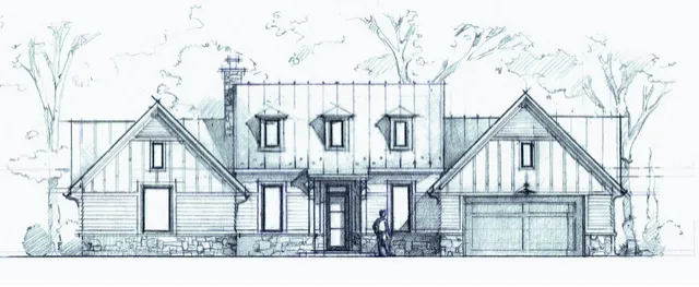 Sketch of a two-story Houston home