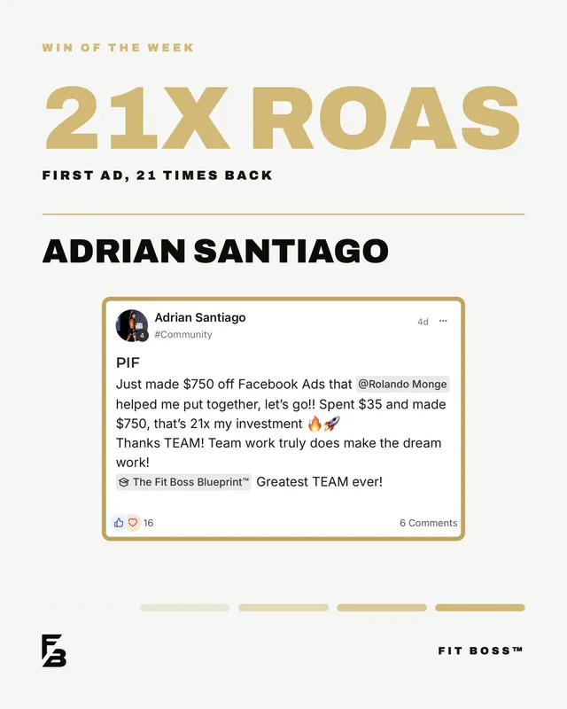 Adrian Santiago: 21X ROAS on his first ad