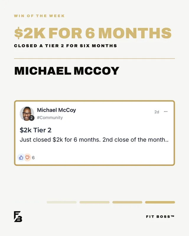 Michael McCoy: $2K for six months