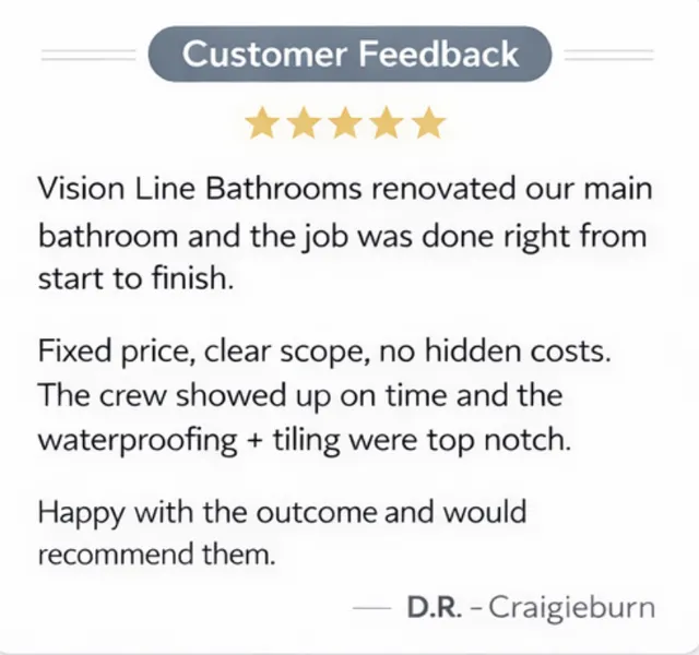 Customer feedback from D.R., Craigieburn — 5 stars