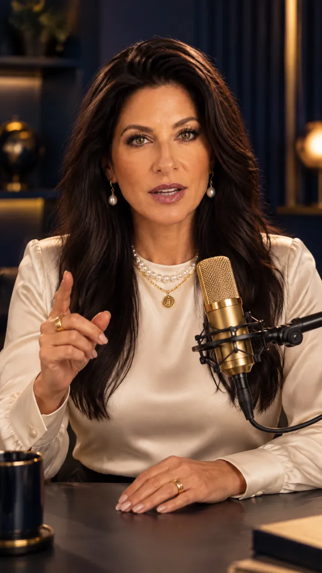 Podcast look: navy studio