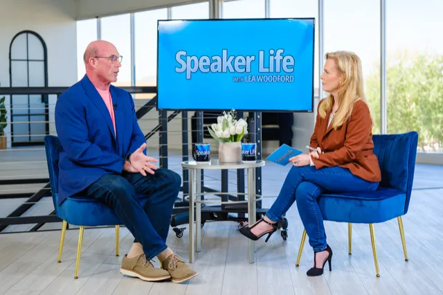 Lea Woodford interviewing Dave Sanderson on Speaker Life