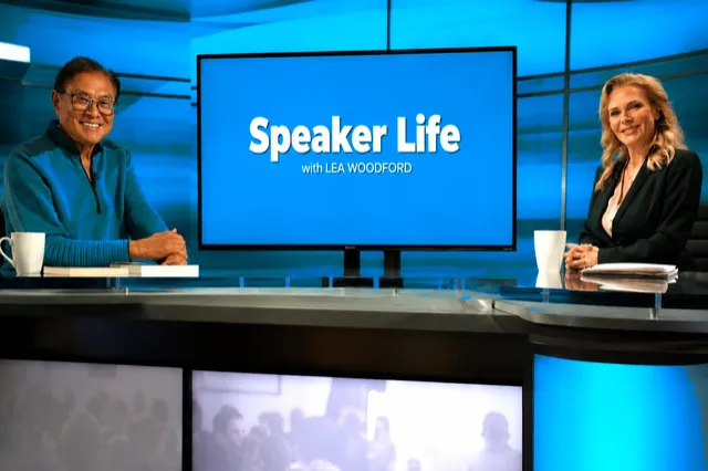 Lea Woodford interviewing Robert Kiyosaki on Speaker Life