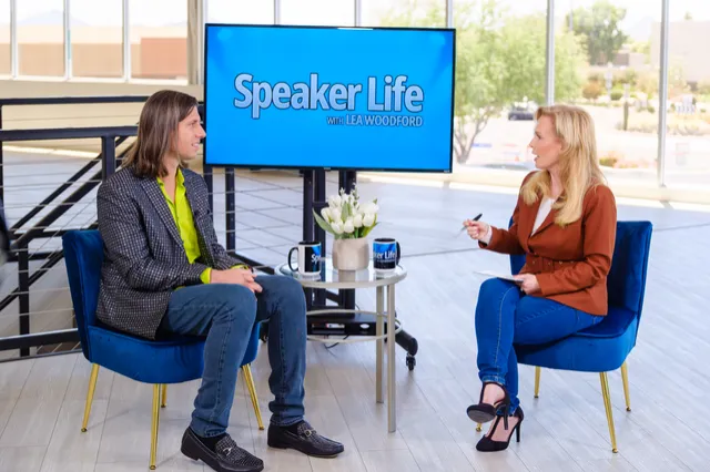Lea Woodford interviewing Matt Leitz on Speaker Life