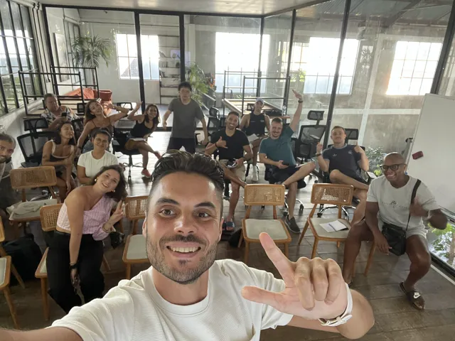 Giovanni with a group of coaches
