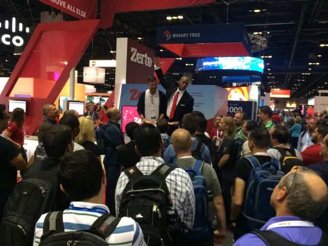 Crowded booth
