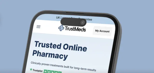 The TrustMeds eligibility quiz on a phone