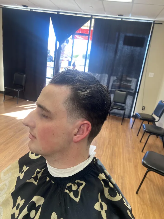 Fresh taper cut finished by the shop window
