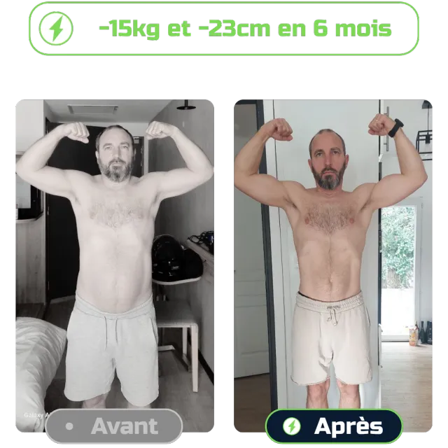 Avant-après Jean-Marie, 48 ans — transformation FIT HERO