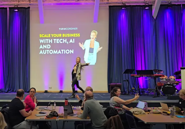 Sarah Cordiner presenting Scale Your Business With Tech, AI and Automation