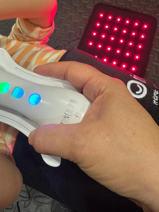 Rezzimax vibration device being used to support vagus nerve and circulation in a child with sensory processing difficulties