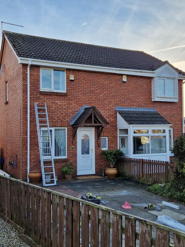 Professional exterior cleaning results showing before and after transformations for project 1