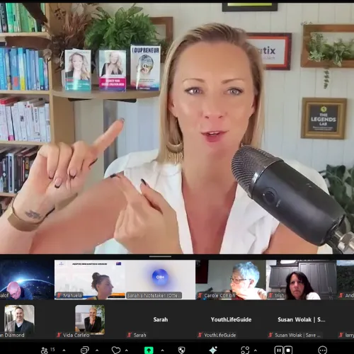 Sarah Cordiner teaching a live online session