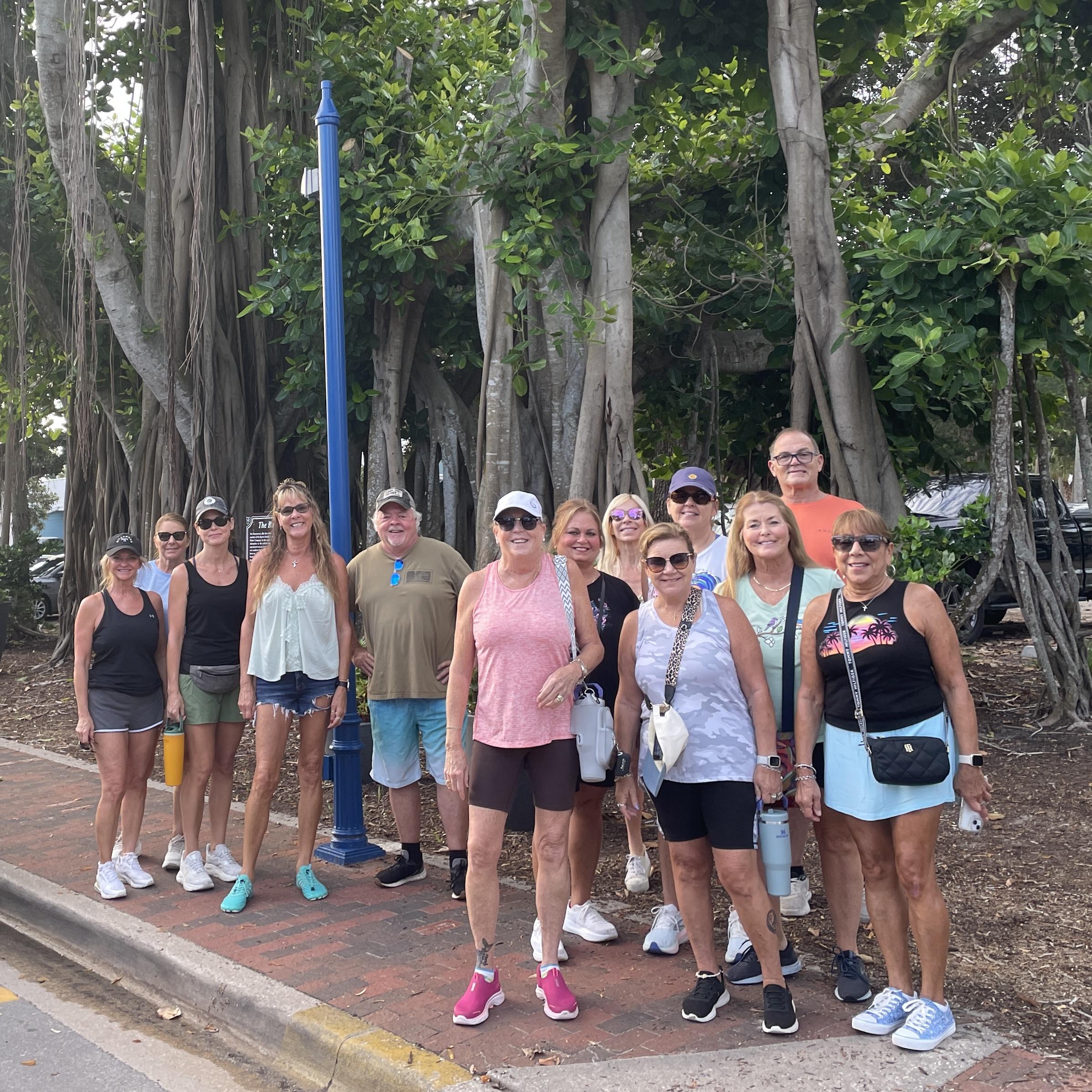 Fit Life NSB Bridge Walkers group under the banyan trees