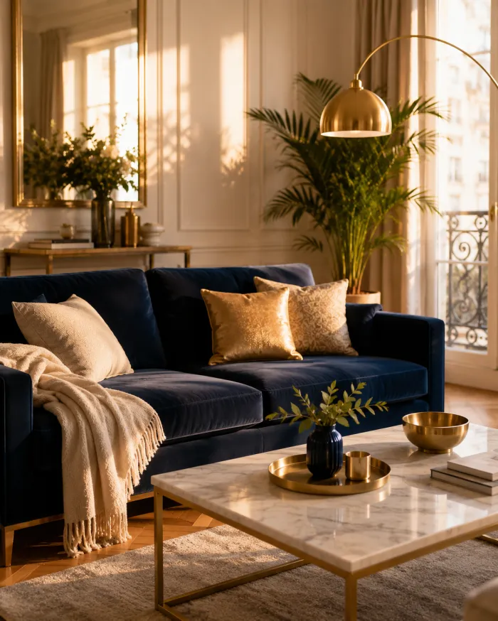 Salon d'un appartement mis en valeur par le home staging SÉRÉMONIA Conciergerie
