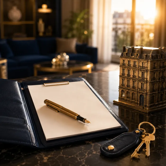 Contrat de sous-location professionnelle prêt à signer dans un salon élégant