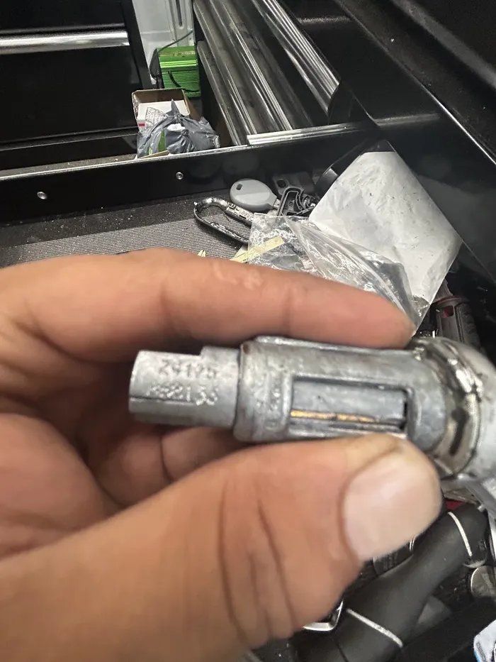 Lock cylinder taken apart for repair