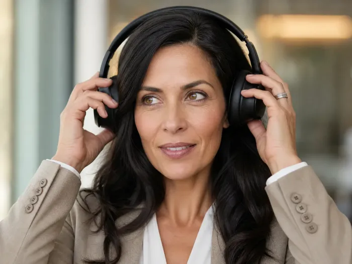 Put on headphones in a quiet space