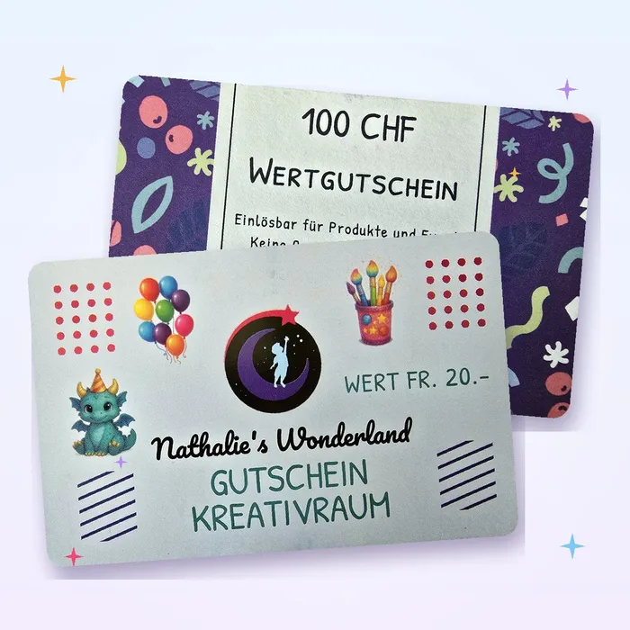 Die beiden Wonderland-Gutscheine über CHF 20 und CHF 100