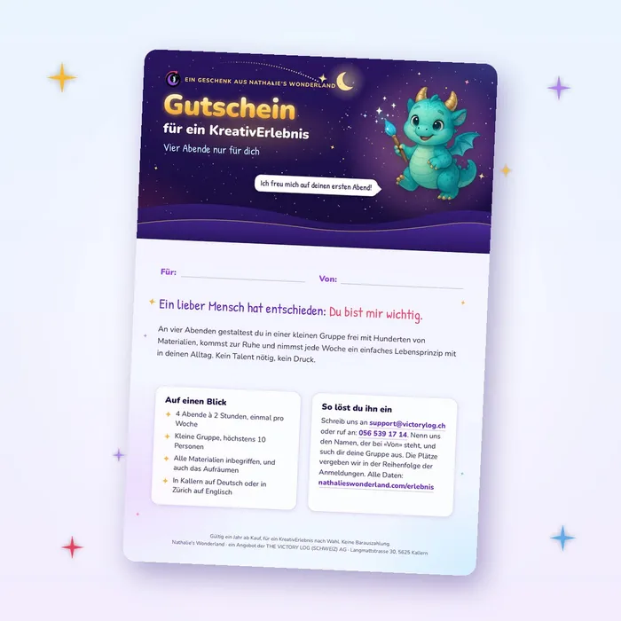 Der Gutschein für ein KreativErlebnis