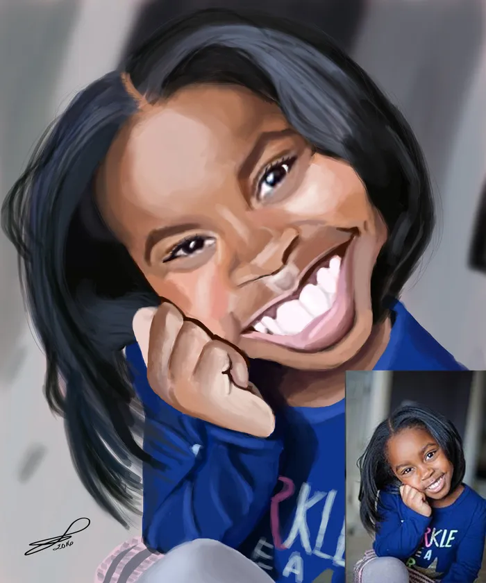 Custom caricature of Odie's daughter, Brooke by The Ink Dr.