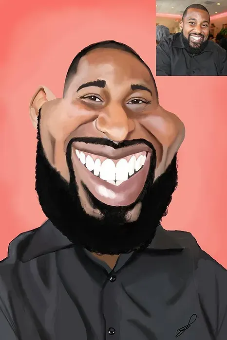Custom commissioned caricature by The Ink Dr.