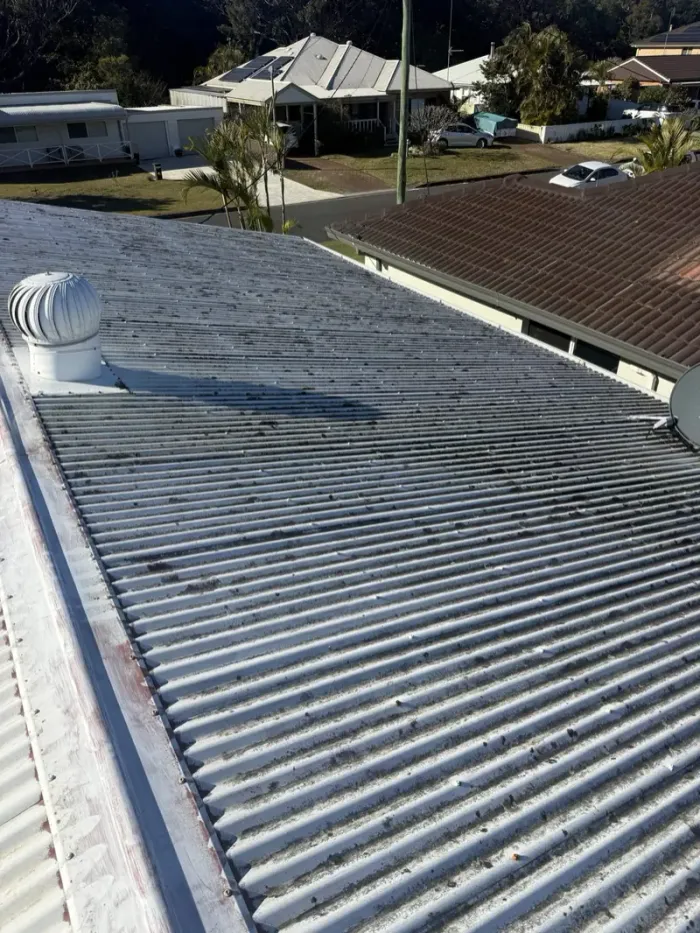 Corrugated iron roof before cleaning