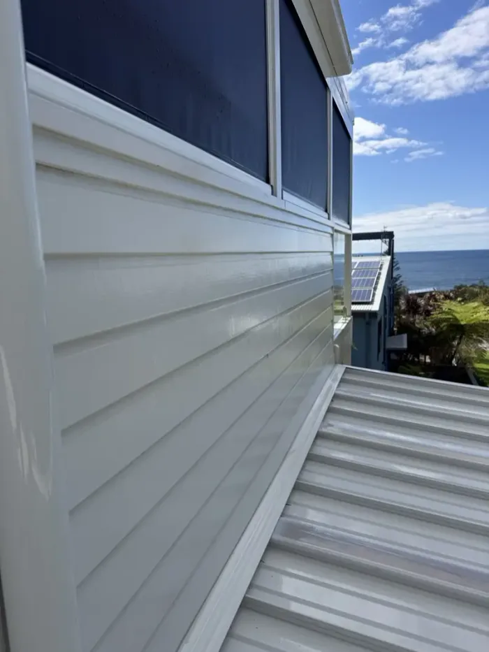 Weatherboard cladding after cleaning