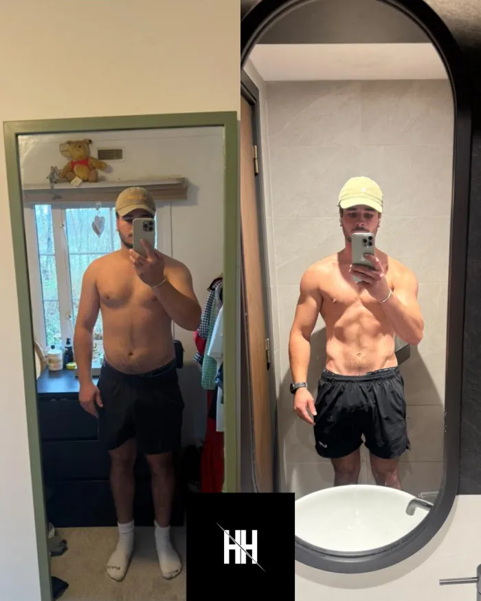 HH Fitness client before and after, shared with permission